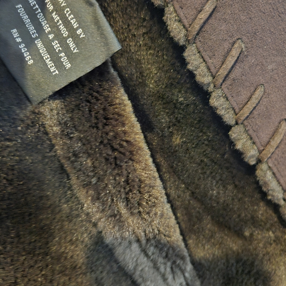 Shearling long coat. Size M. Real fur trim. - Picture 13 of 16